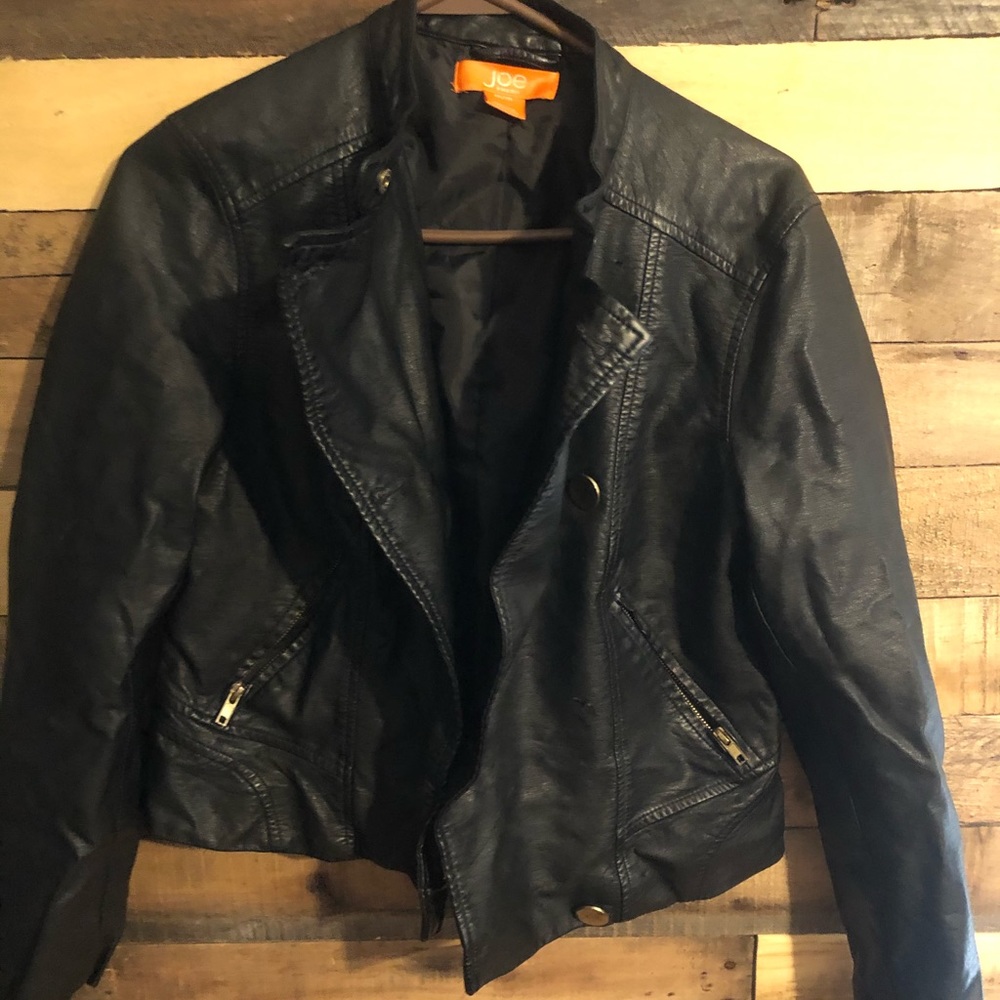 Black PU leather jacket size M